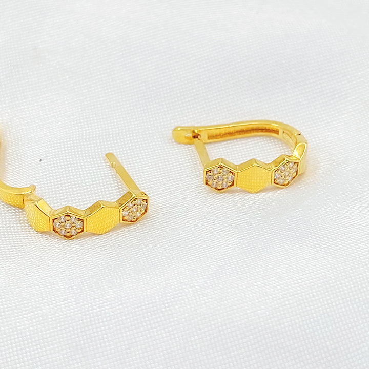 21K حلق ذبلة مرصع-مجوهرات الشيخ سعيد-Saeed Jewelry 