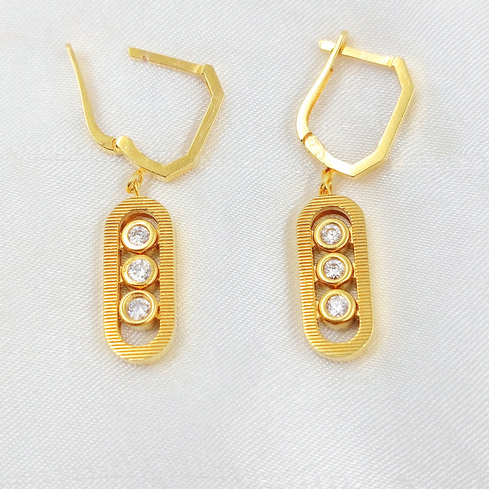 21K حلق اكسترا مرصع-مجوهرات الشيخ سعيد-Saeed Jewelry 