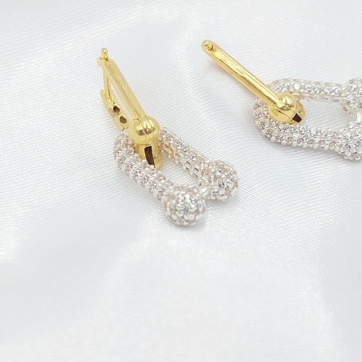 21K حلق بيبر كليب مرصع-مجوهرات الشيخ سعيد-Saeed Jewelry 