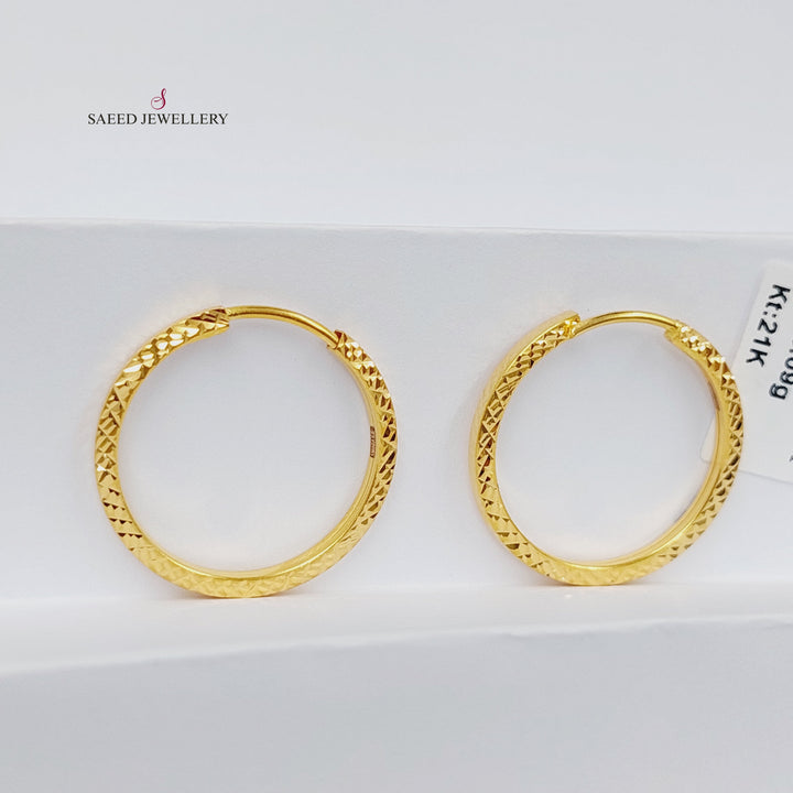 21K حلق ذبلة مرصع-مجوهرات الشيخ سعيد-Saeed Jewelry 