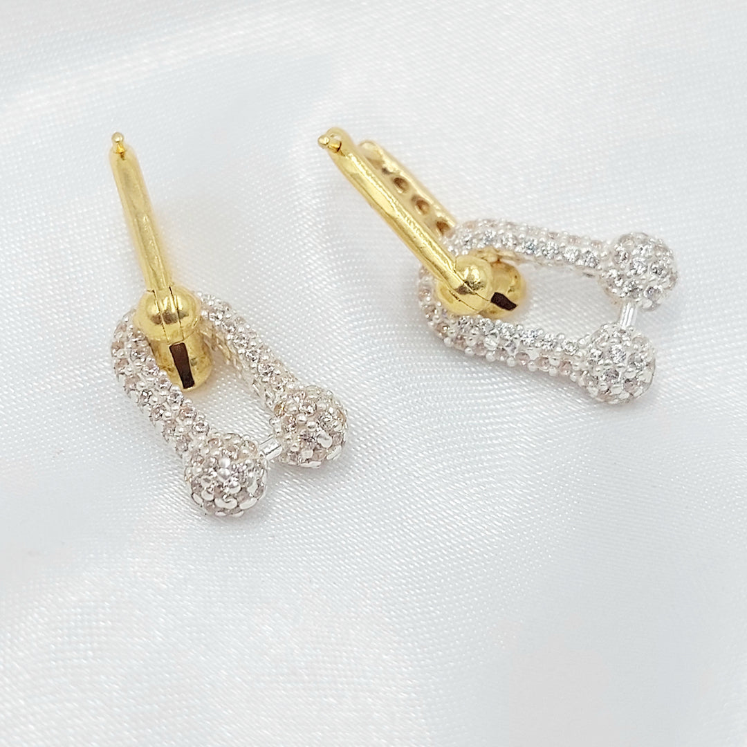 21K حلق بيبر كليب مرصع-مجوهرات الشيخ سعيد-Saeed Jewelry 
