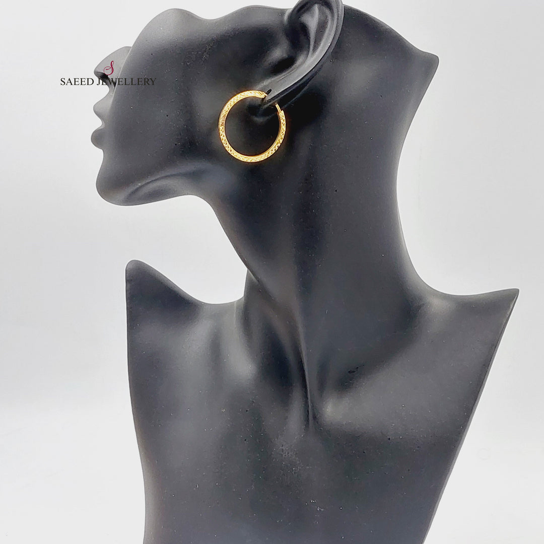 21K حلق ذبلة مرصع-مجوهرات الشيخ سعيد-Saeed Jewelry 
