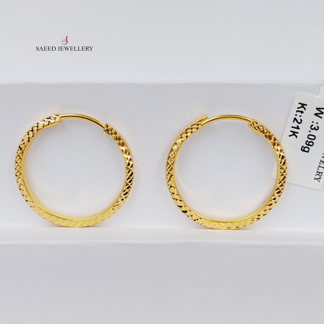 21K حلق ذبلة مرصع-مجوهرات الشيخ سعيد-Saeed Jewelry 