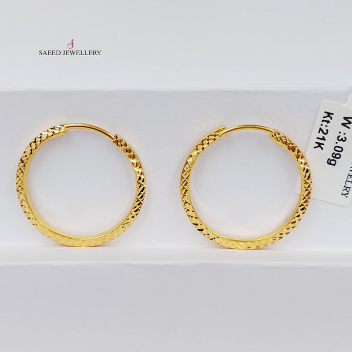 21K حلق ذبلة مرصع-مجوهرات الشيخ سعيد-Saeed Jewelry 