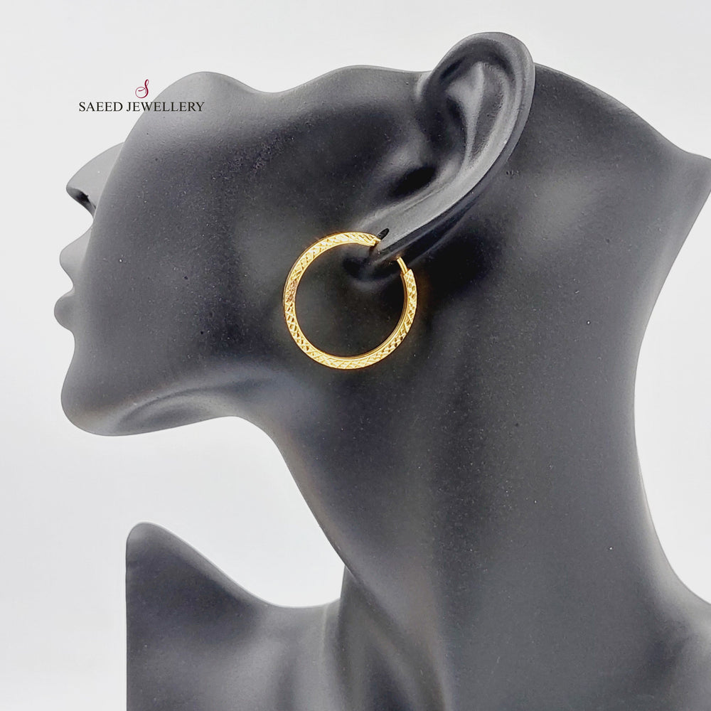 21K حلق ذبلة مرصع-مجوهرات الشيخ سعيد-Saeed Jewelry 