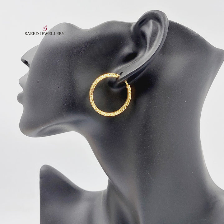 21K حلق ذبلة مرصع-مجوهرات الشيخ سعيد-Saeed Jewelry 