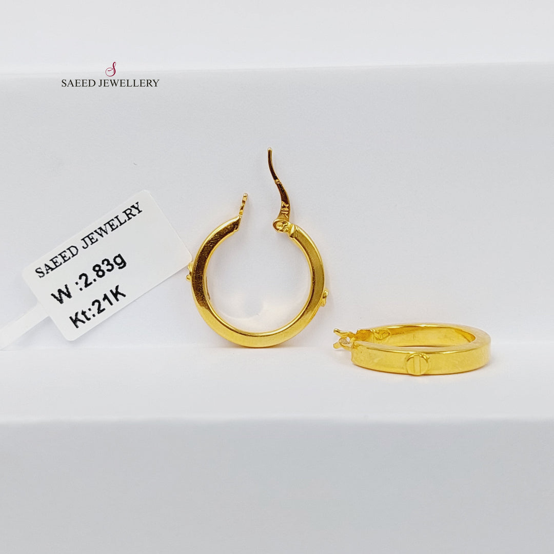 21K حلق ذبلة-مجوهرات الشيخ سعيد-Saeed Jewelry 