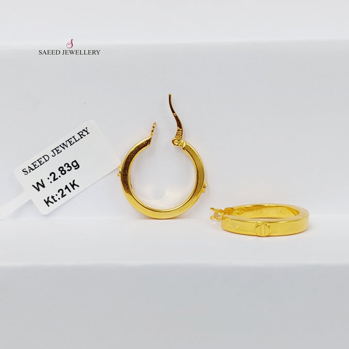 21K حلق ذبلة-مجوهرات الشيخ سعيد-Saeed Jewelry 