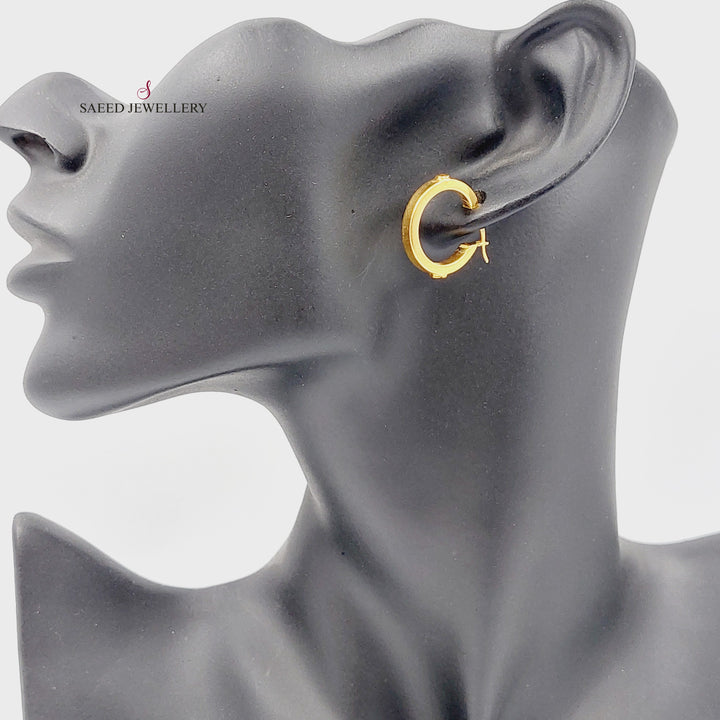 21K حلق ذبلة-مجوهرات الشيخ سعيد-Saeed Jewelry 