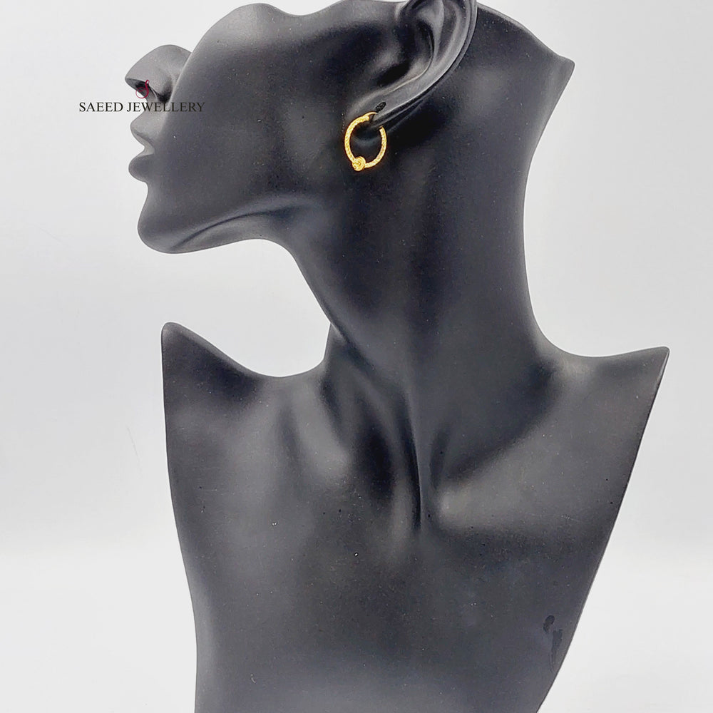 21K حلق ذبلة-مجوهرات الشيخ سعيد-Saeed Jewelry 
