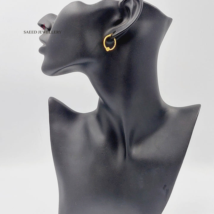 21K حلق ذبلة-مجوهرات الشيخ سعيد-Saeed Jewelry 