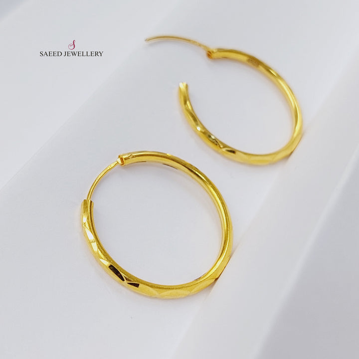 21K حلق ذبلة-مجوهرات الشيخ سعيد-Saeed Jewelry 