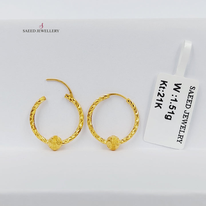 21K حلق ذبلة-مجوهرات الشيخ سعيد-Saeed Jewelry 
