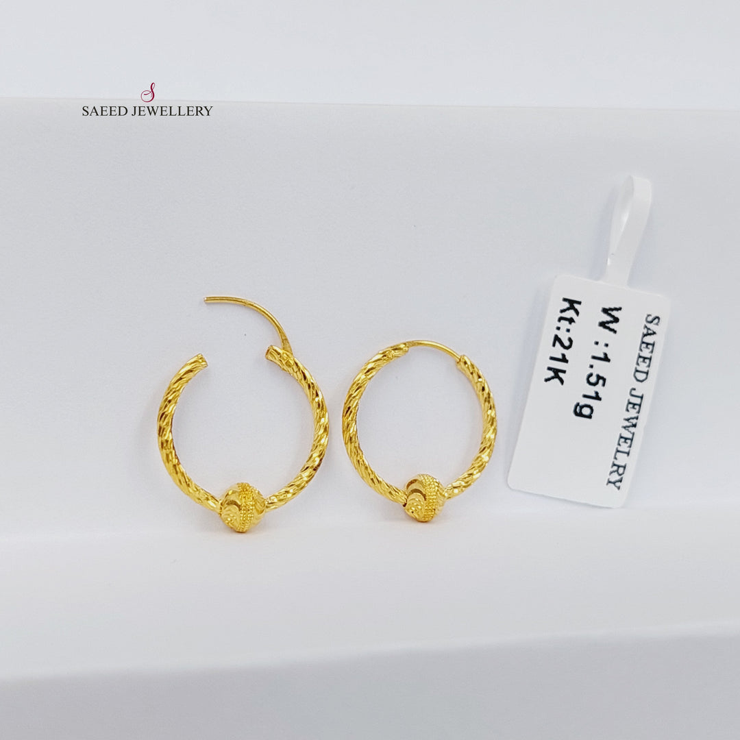 21K حلق ذبلة-مجوهرات الشيخ سعيد-Saeed Jewelry 