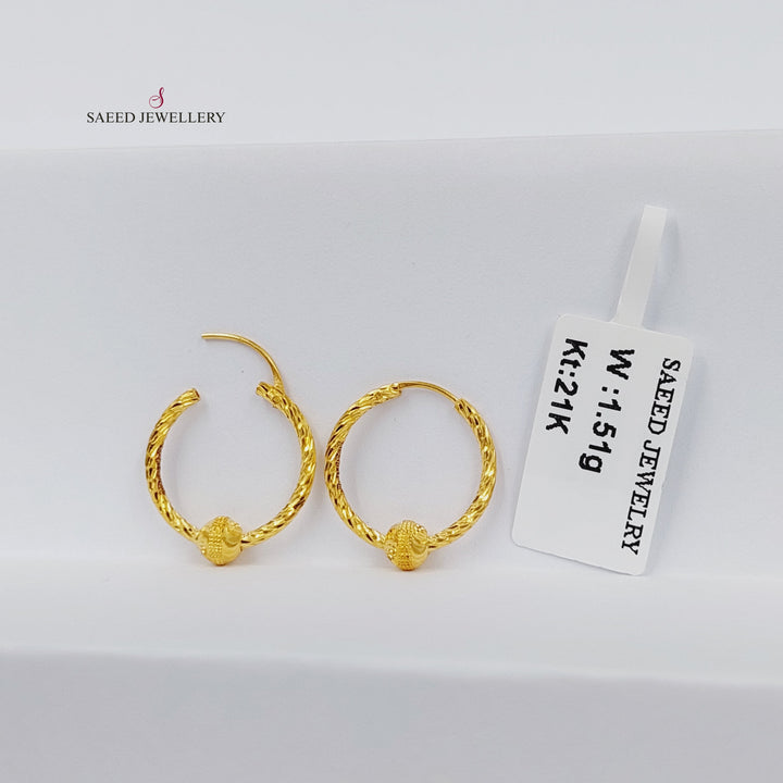 21K حلق ذبلة-مجوهرات الشيخ سعيد-Saeed Jewelry 