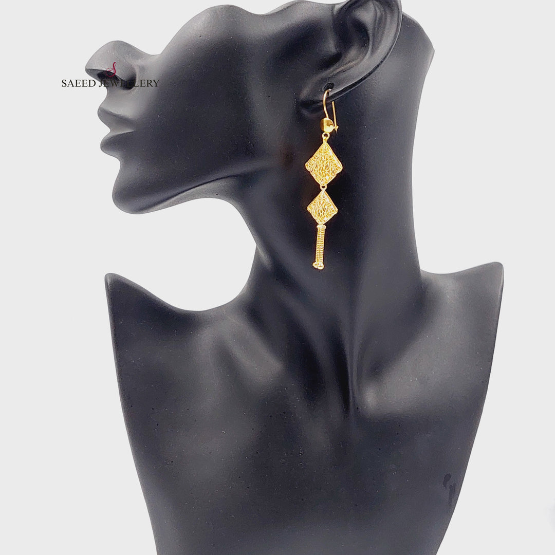 21K حلق كويتي-مجوهرات الشيخ سعيد-Saeed Jewelry 