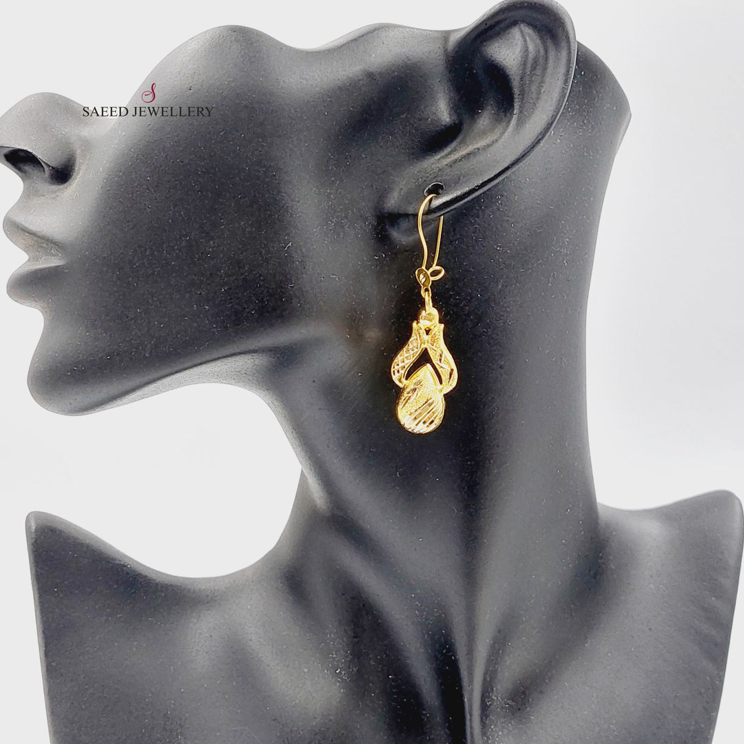 21K حلق رشة السكر-مجوهرات الشيخ سعيد-Saeed Jewelry 