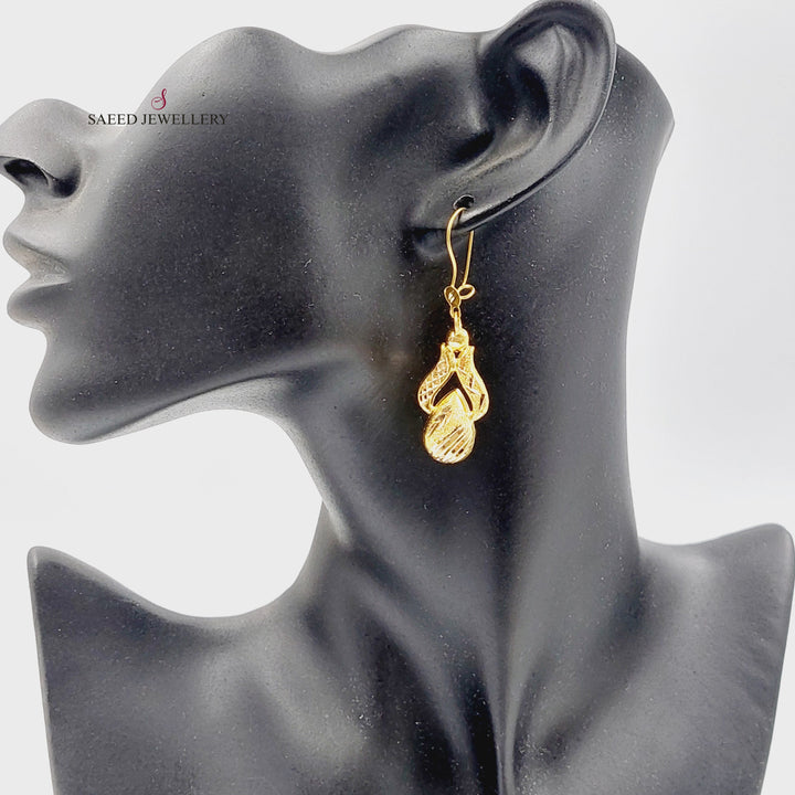 21K حلق رشة السكر-مجوهرات الشيخ سعيد-Saeed Jewelry 