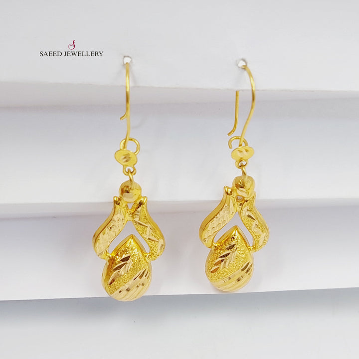 21K حلق رشة السكر-مجوهرات الشيخ سعيد-Saeed Jewelry 
