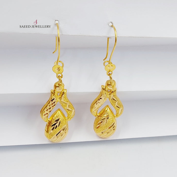 21K حلق رشة السكر-مجوهرات الشيخ سعيد-Saeed Jewelry 