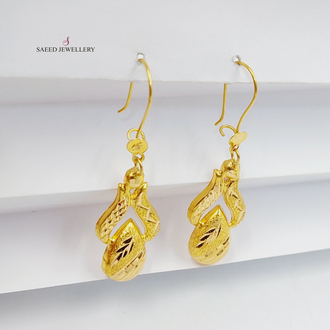 21K حلق رشة السكر-مجوهرات الشيخ سعيد-Saeed Jewelry 