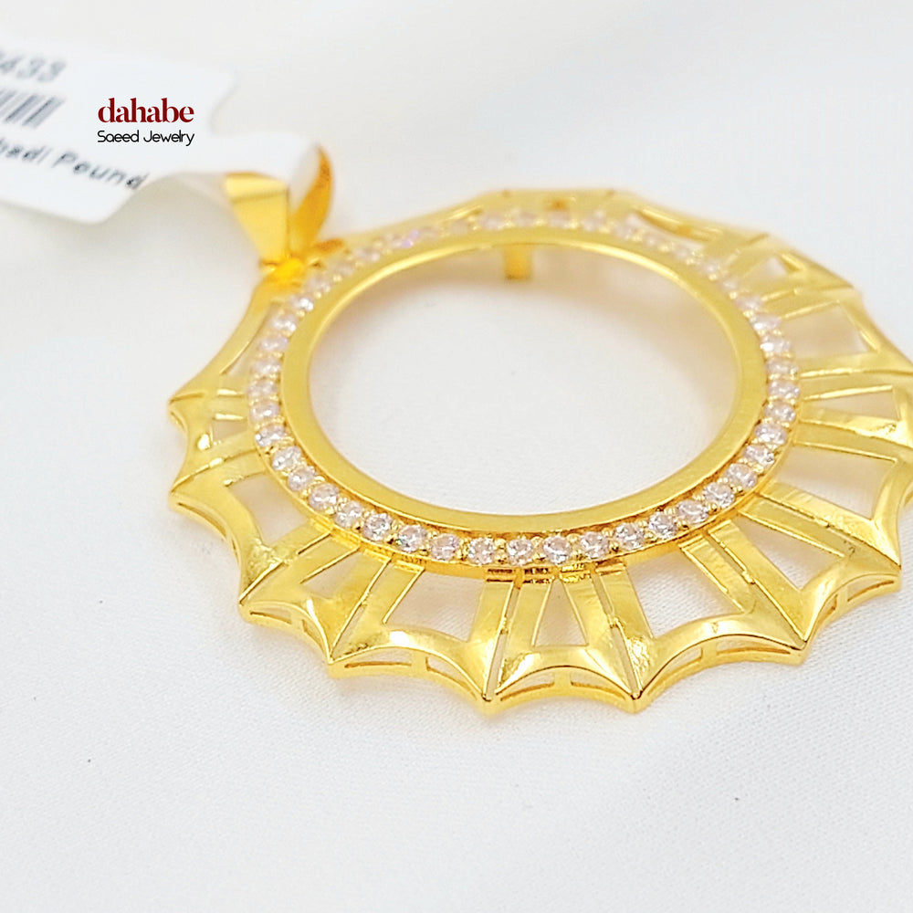 21K برواز ليرات رشادي مرصع-مجوهرات الشيخ سعيد-Saeed Jewelry 