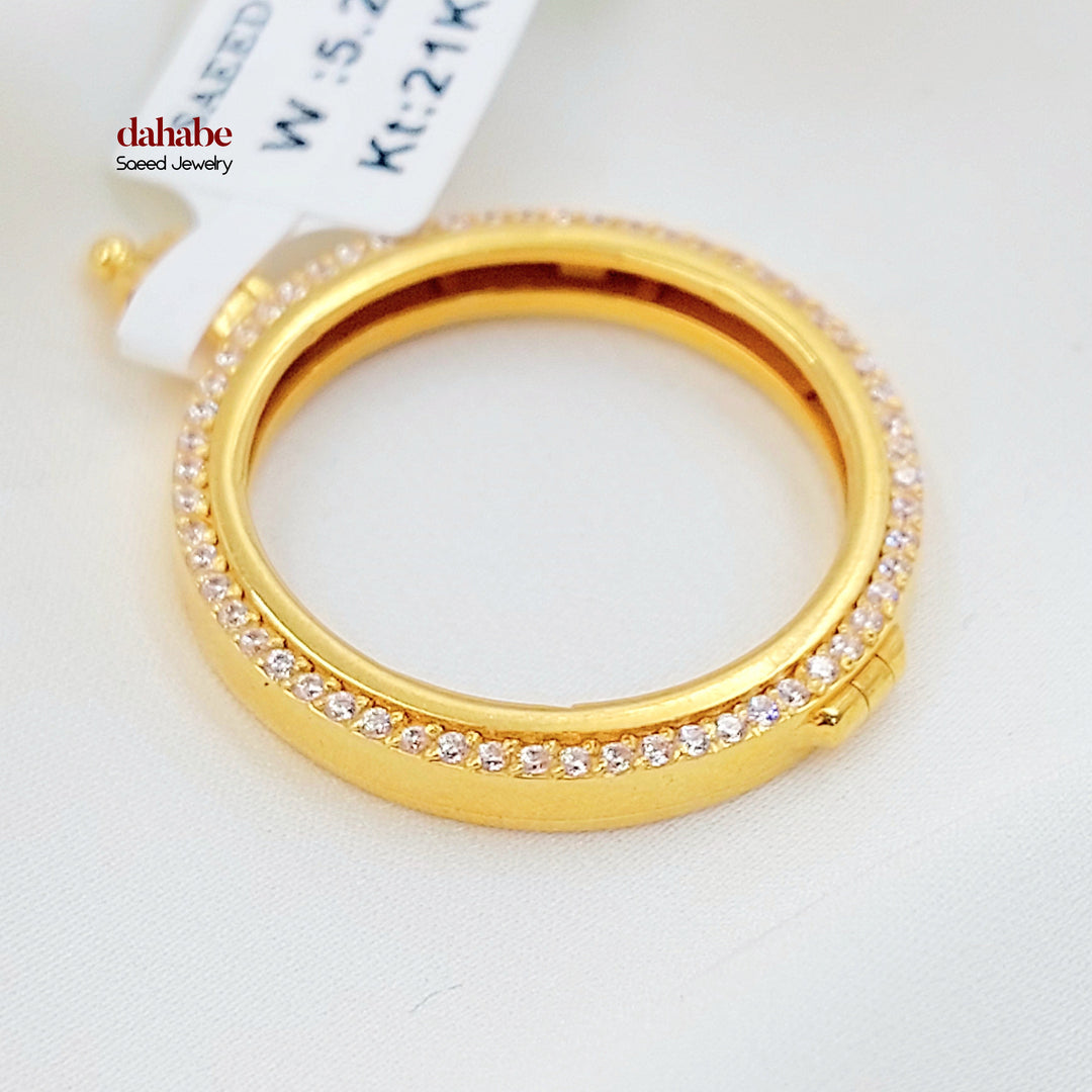 21K برواز ليرات رشادي مرصع-مجوهرات الشيخ سعيد-Saeed Jewelry 