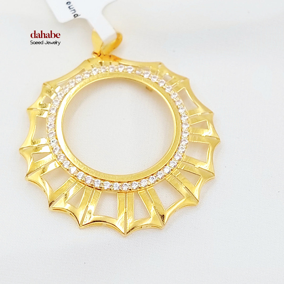 21K برواز ليرات رشادي مرصع-مجوهرات الشيخ سعيد-Saeed Jewelry 