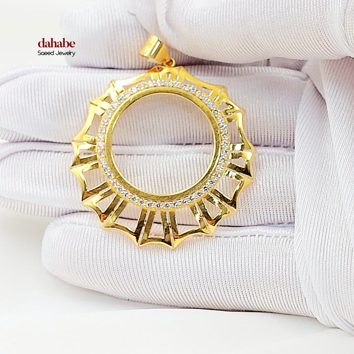 21K برواز ليرات رشادي مرصع-مجوهرات الشيخ سعيد-Saeed Jewelry 