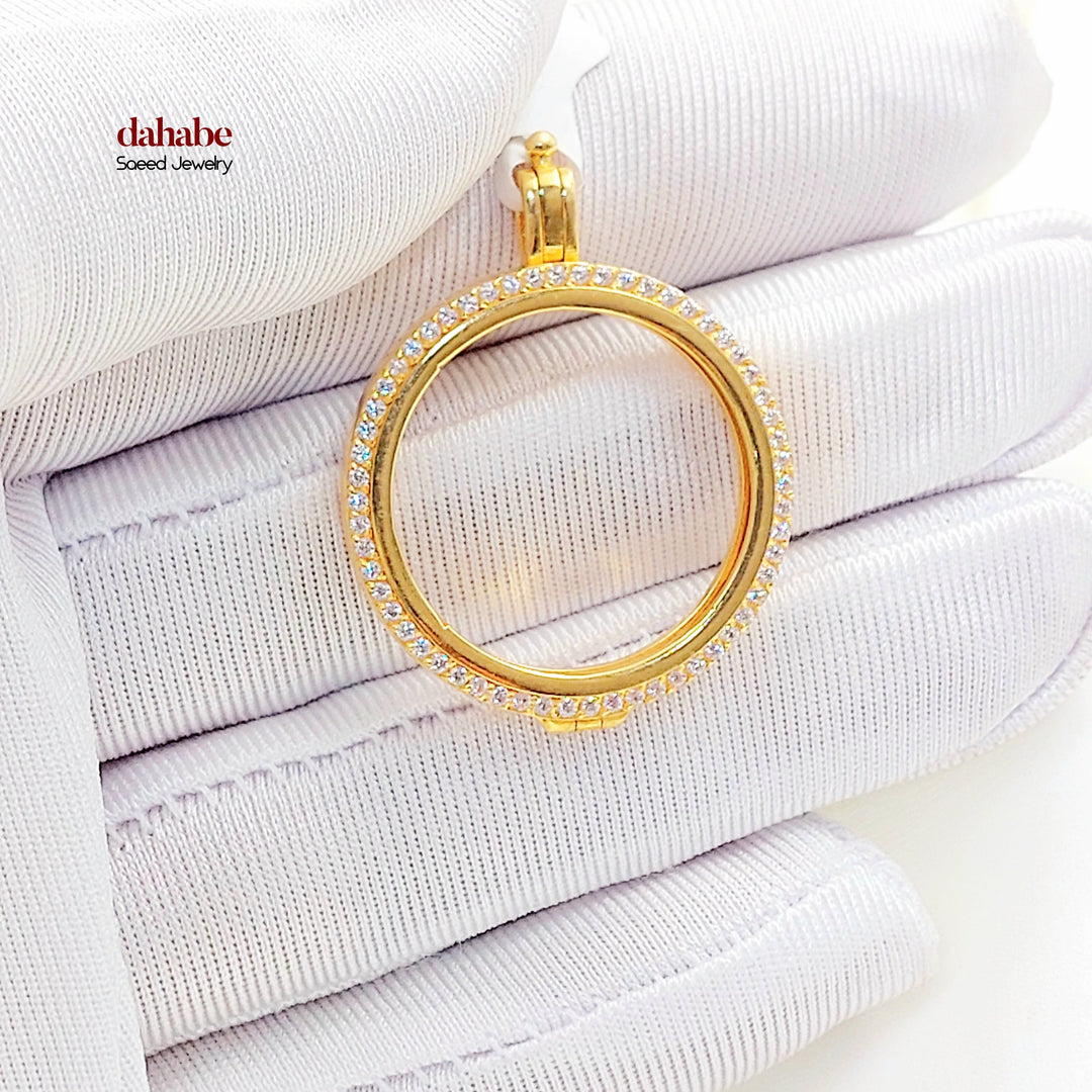 21K برواز ليرات رشادي مرصع-مجوهرات الشيخ سعيد-Saeed Jewelry 