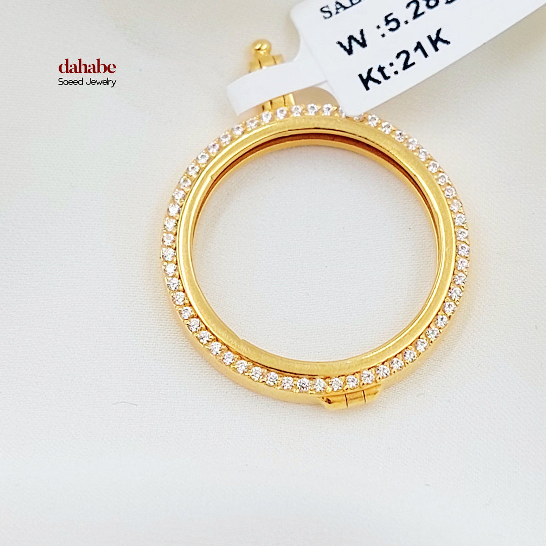 21K برواز ليرات رشادي مرصع-مجوهرات الشيخ سعيد-Saeed Jewelry 