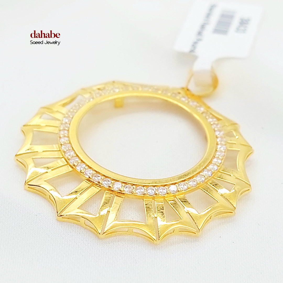21K برواز ليرات رشادي مرصع-مجوهرات الشيخ سعيد-Saeed Jewelry 