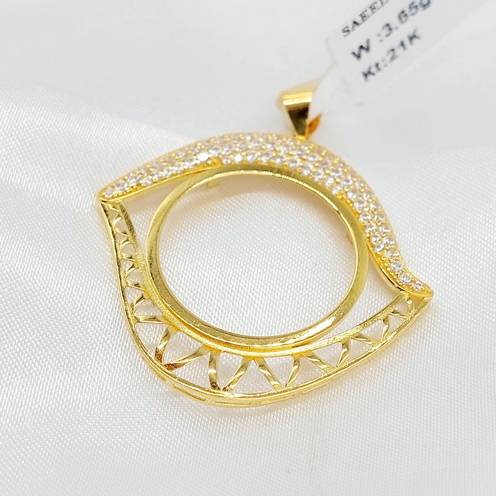 21K برواز ليرات رشادي مرصع-مجوهرات الشيخ سعيد-Saeed Jewelry 