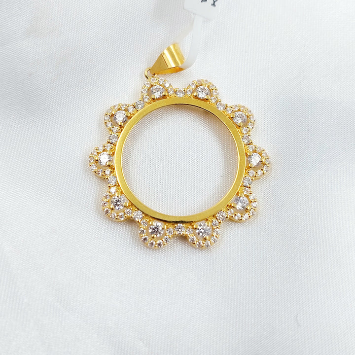 21K برواز ليرات رشادي مرصع-مجوهرات الشيخ سعيد-Saeed Jewelry 