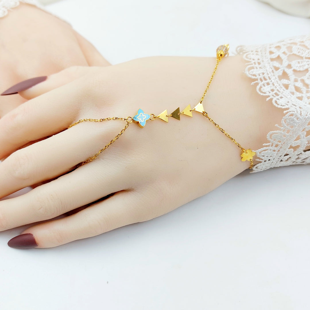 21K كف وردة مينا-مجوهرات الشيخ سعيد-Saeed Jewelry 