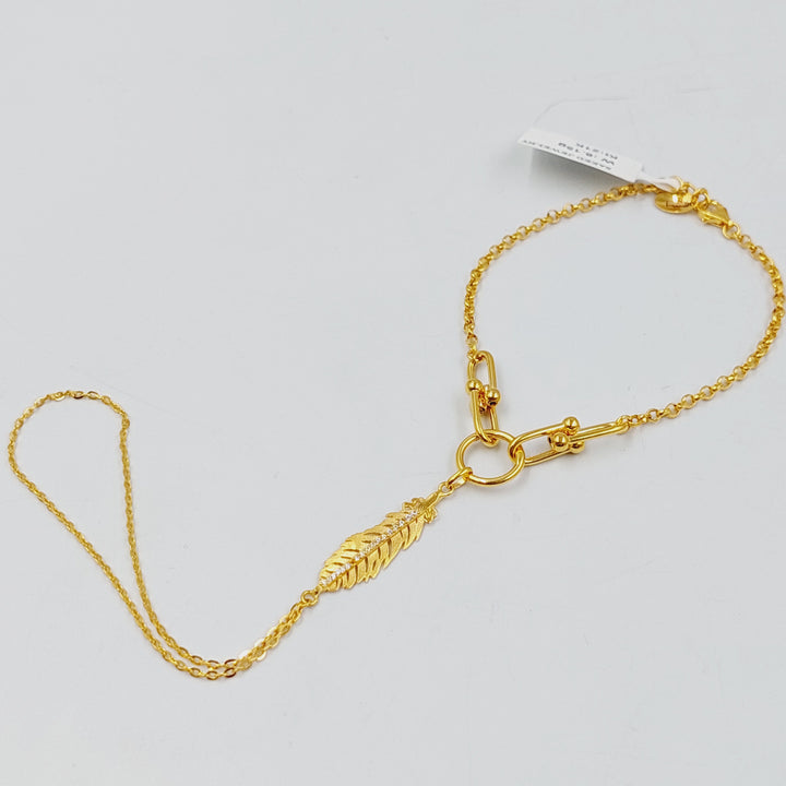 21K كف ورق الشجر مرصع-مجوهرات الشيخ سعيد-Saeed Jewelry 