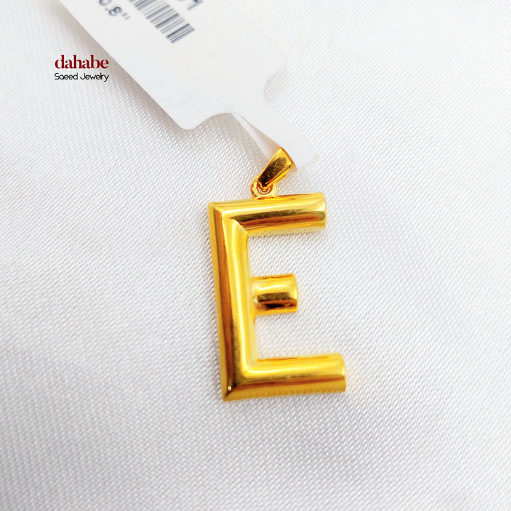 21K تعليقة E حرف-مجوهرات الشيخ سعيد-Saeed Jewelry 