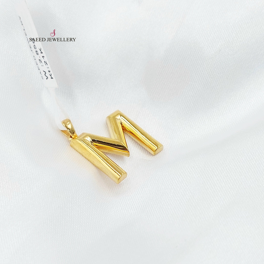 21K تعليقة M حرف-مجوهرات الشيخ سعيد-Saeed Jewelry 