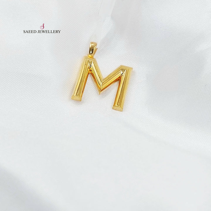 21K تعليقة M حرف-مجوهرات الشيخ سعيد-Saeed Jewelry 