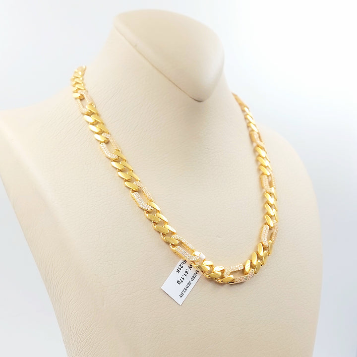 21K عقد جنزير مرصع-مجوهرات الشيخ سعيد-Saeed Jewelry 