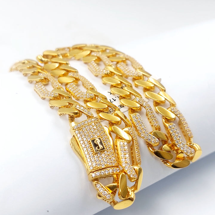 21K عقد جنزير مرصع-مجوهرات الشيخ سعيد-Saeed Jewelry 