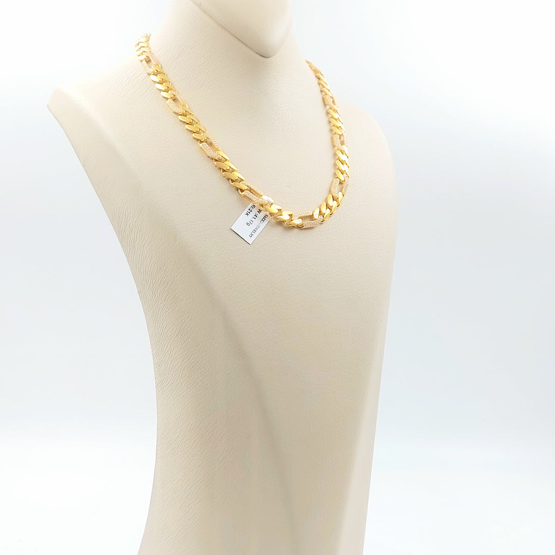 21K عقد جنزير مرصع-مجوهرات الشيخ سعيد-Saeed Jewelry 