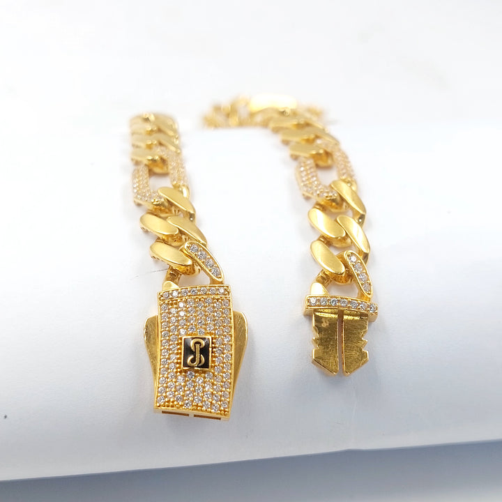 21K عقد جنزير مرصع-مجوهرات الشيخ سعيد-Saeed Jewelry 