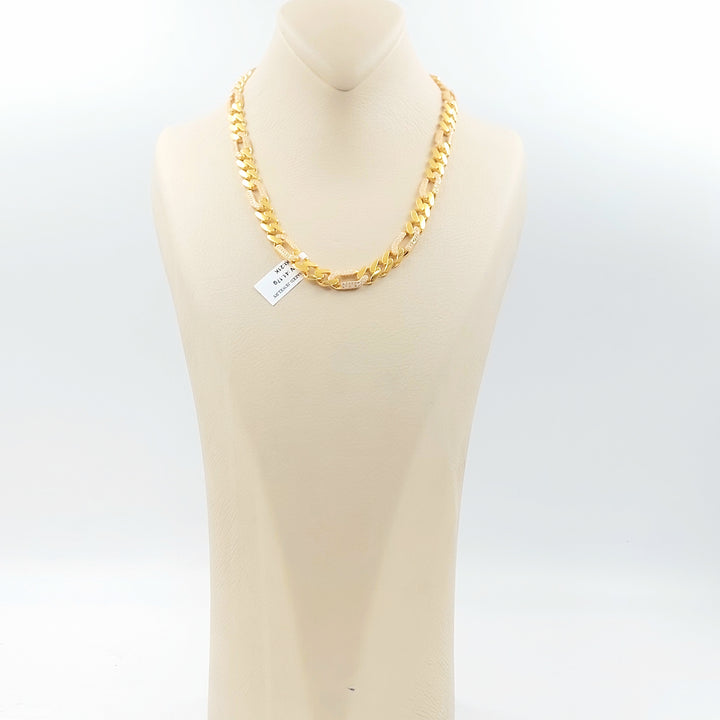 21K عقد جنزير مرصع-مجوهرات الشيخ سعيد-Saeed Jewelry 