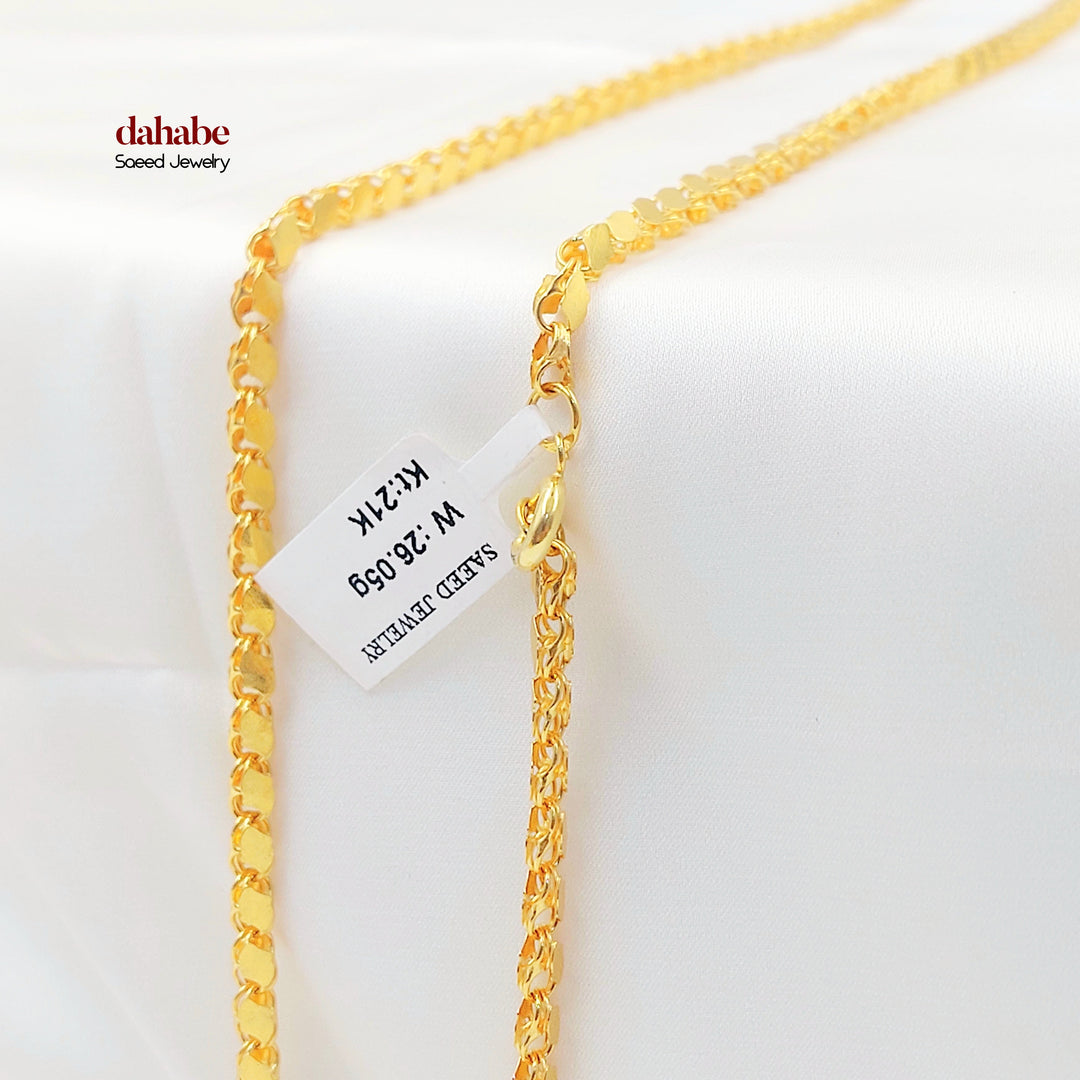 21K عقد جرير حلبي 4mm-مجوهرات الشيخ سعيد-Saeed Jewelry 