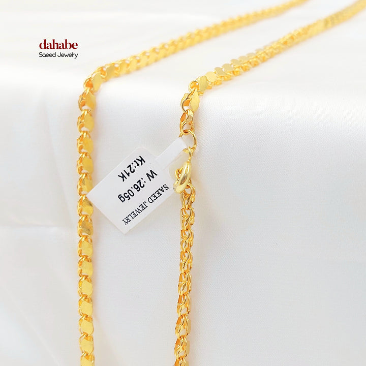 21K عقد جرير حلبي 4mm-مجوهرات الشيخ سعيد-Saeed Jewelry 