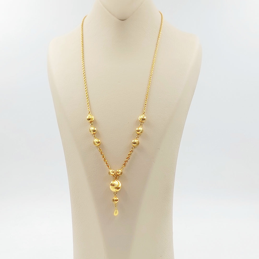 21K عقد مسبحة طابات-مجوهرات الشيخ سعيد-Saeed Jewelry 