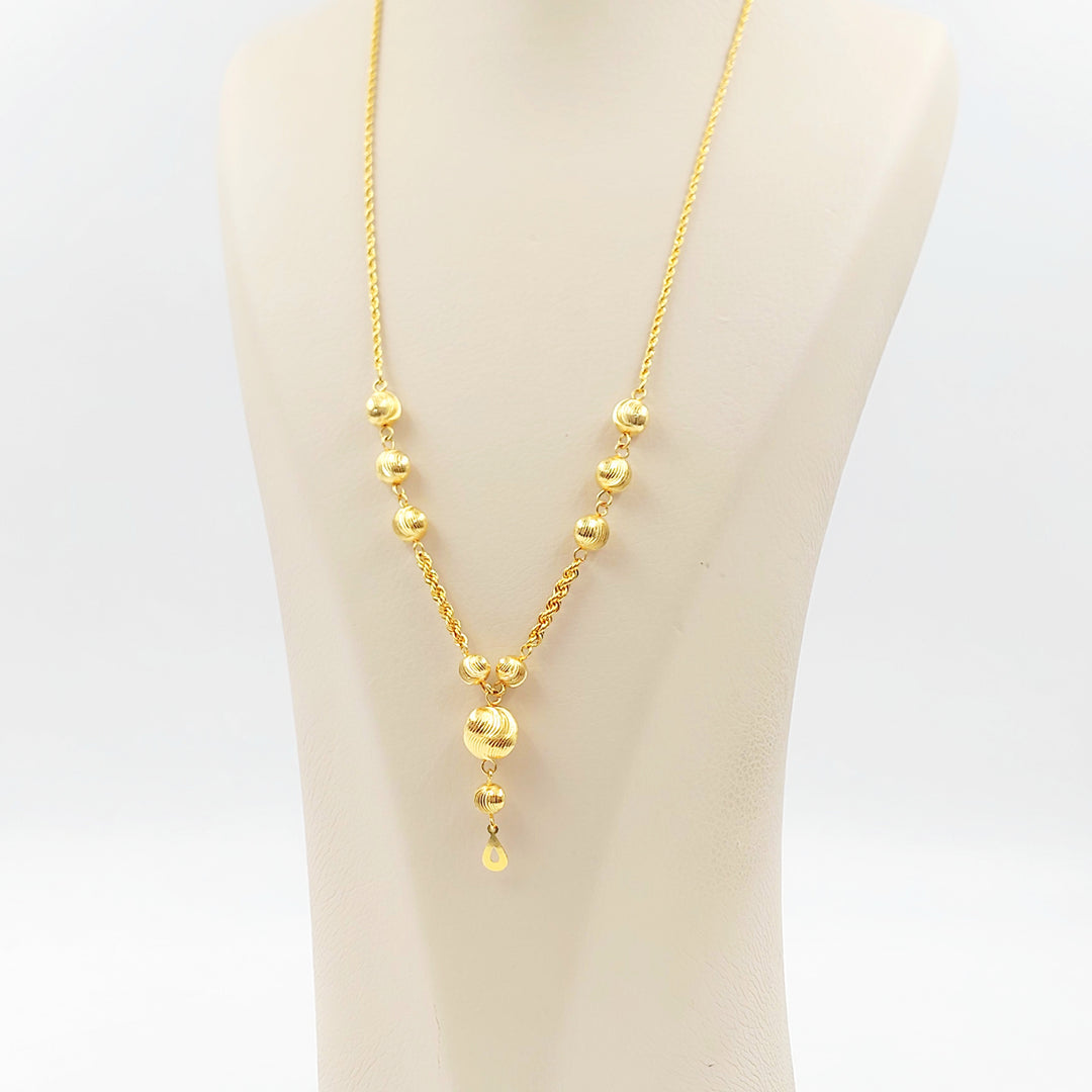 21K عقد مسبحة طابات-مجوهرات الشيخ سعيد-Saeed Jewelry 