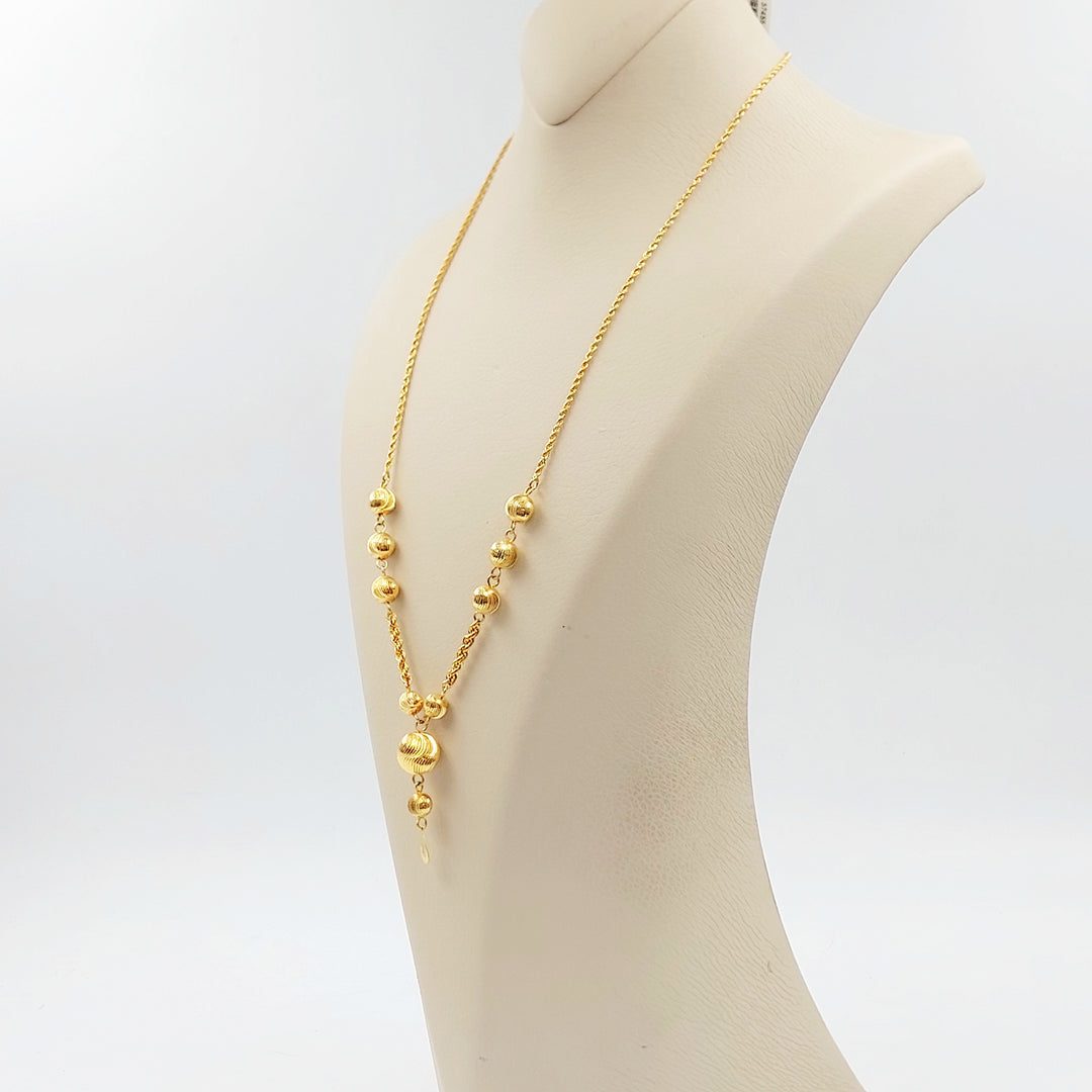 21K عقد مسبحة طابات-مجوهرات الشيخ سعيد-Saeed Jewelry 