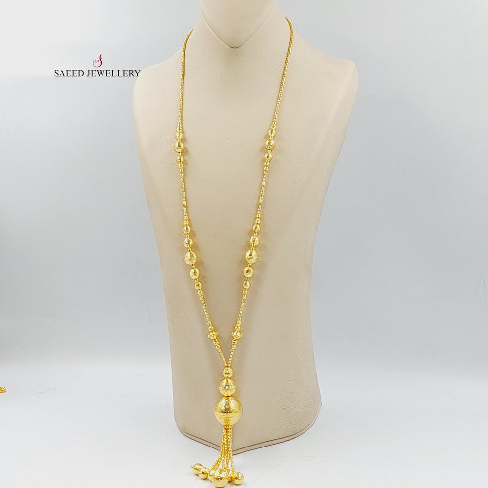 21K عقد مسبحة طابات-مجوهرات الشيخ سعيد-Saeed Jewelry 